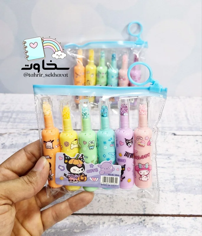 هایلایتر فانتزی ۶رنگ کپسولی کرومی(۱۲بسته)