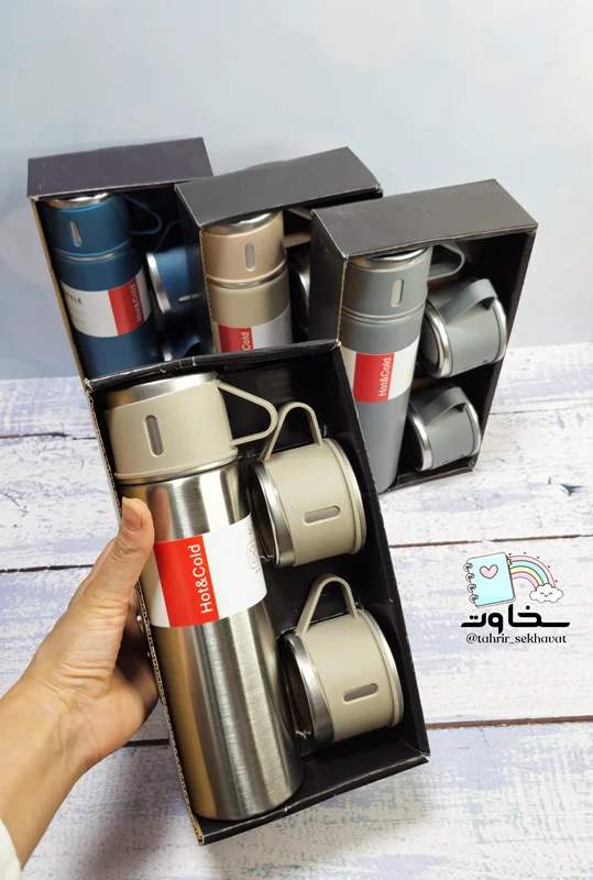 فلاسک استیل ۳کاپ (وارداتی )۸عدد