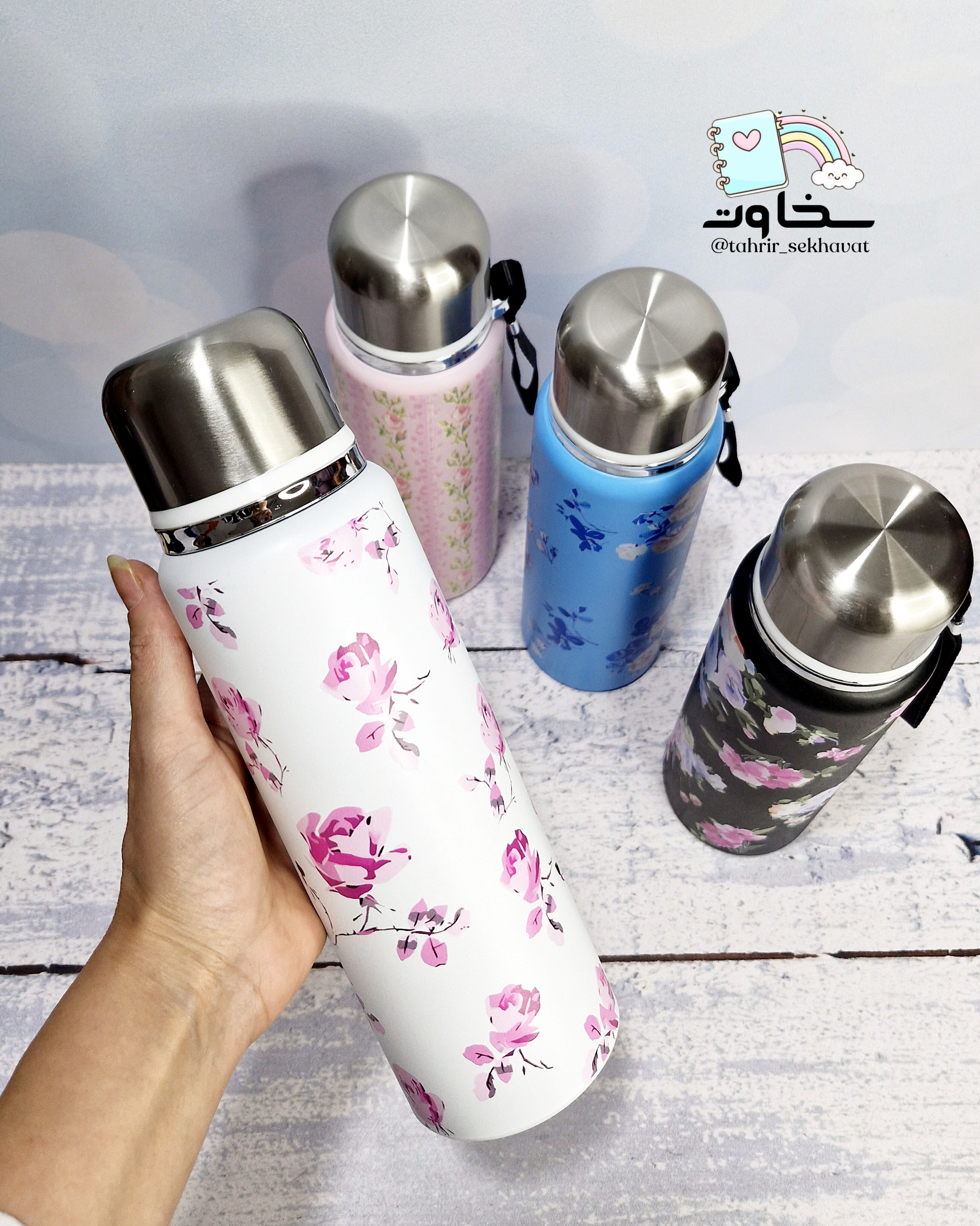 فلاسک وارداتی ۸۰۰میل گلدار (۴عددی)