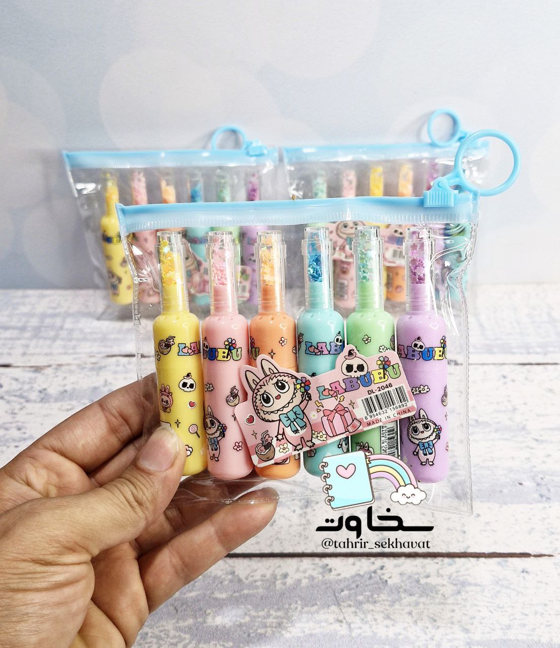 هایلایتر ۶رنگ کپسولی بزرگ لبوبو (۱۲بسته ای)