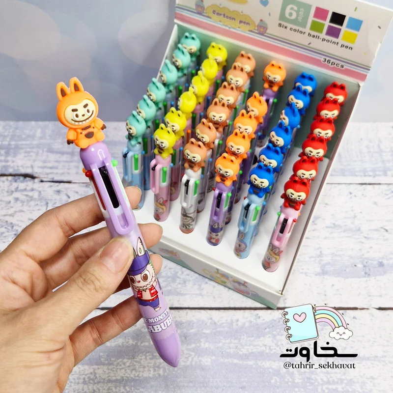 خودکار ۶رنگ فانتزی طرح لبوبو(۳۶عددی)