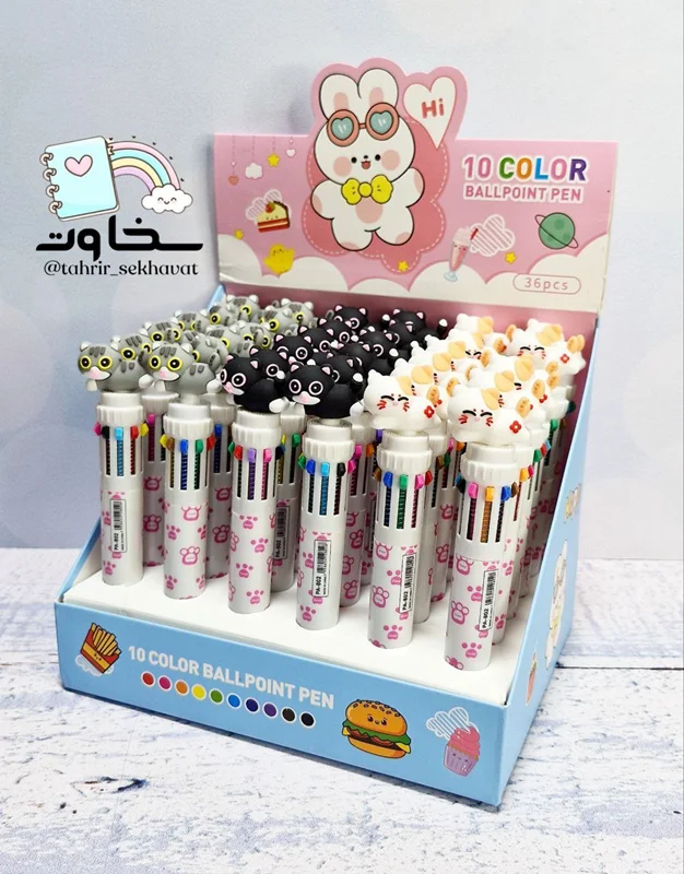 خودکار ۱۰رنگ گربه(۳۶عددی)