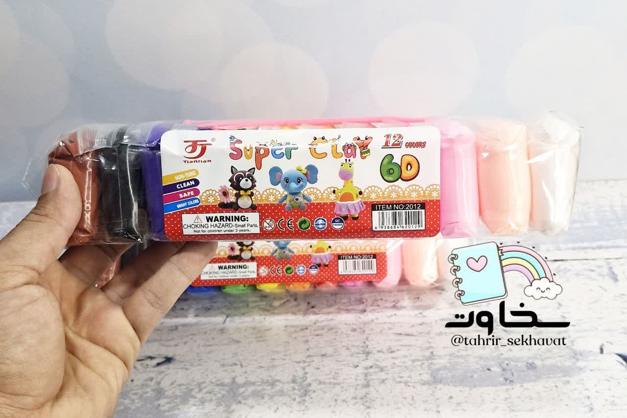 خمیر کلی وارداتی ۱۲ رنگ ۲۵ سانت (۲۰عددی)