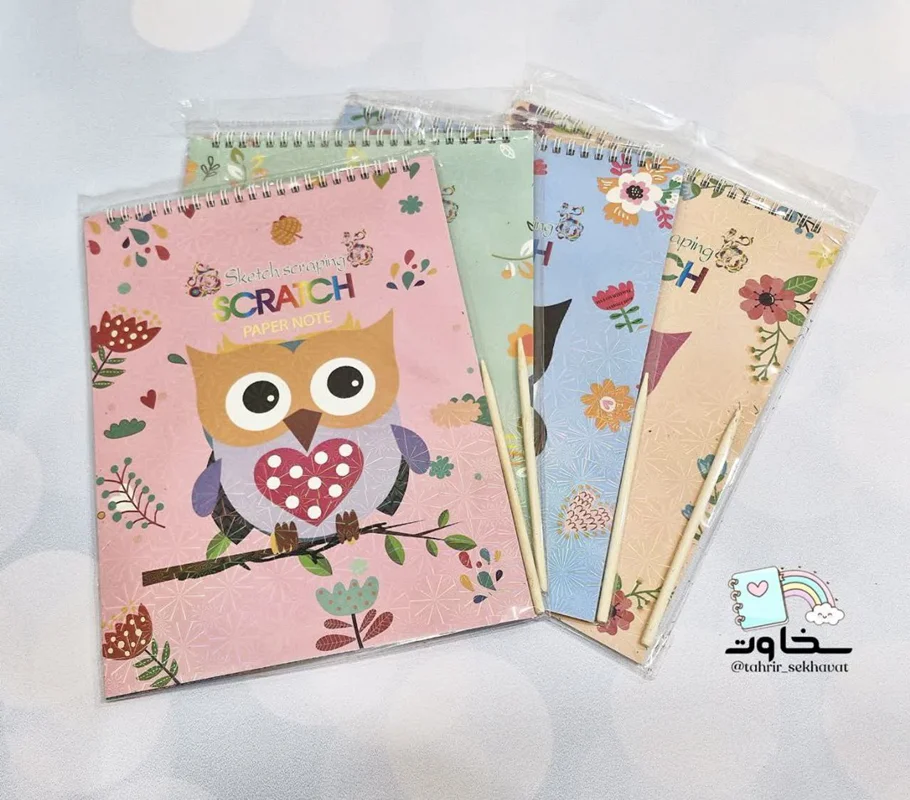 دفتر اسکراچ طرح جغد (a4)۱۲عددی